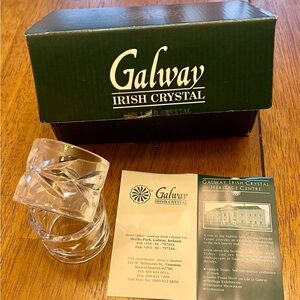 Vintage Galway Crystal Napkin holders . Set of 6 . Made in Ireland .